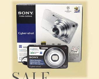 Sony Cyber-Shot DSC-W350 noir - Appareil photo numérique vintage. Visez et tirez sur un appareil photo. Testé
