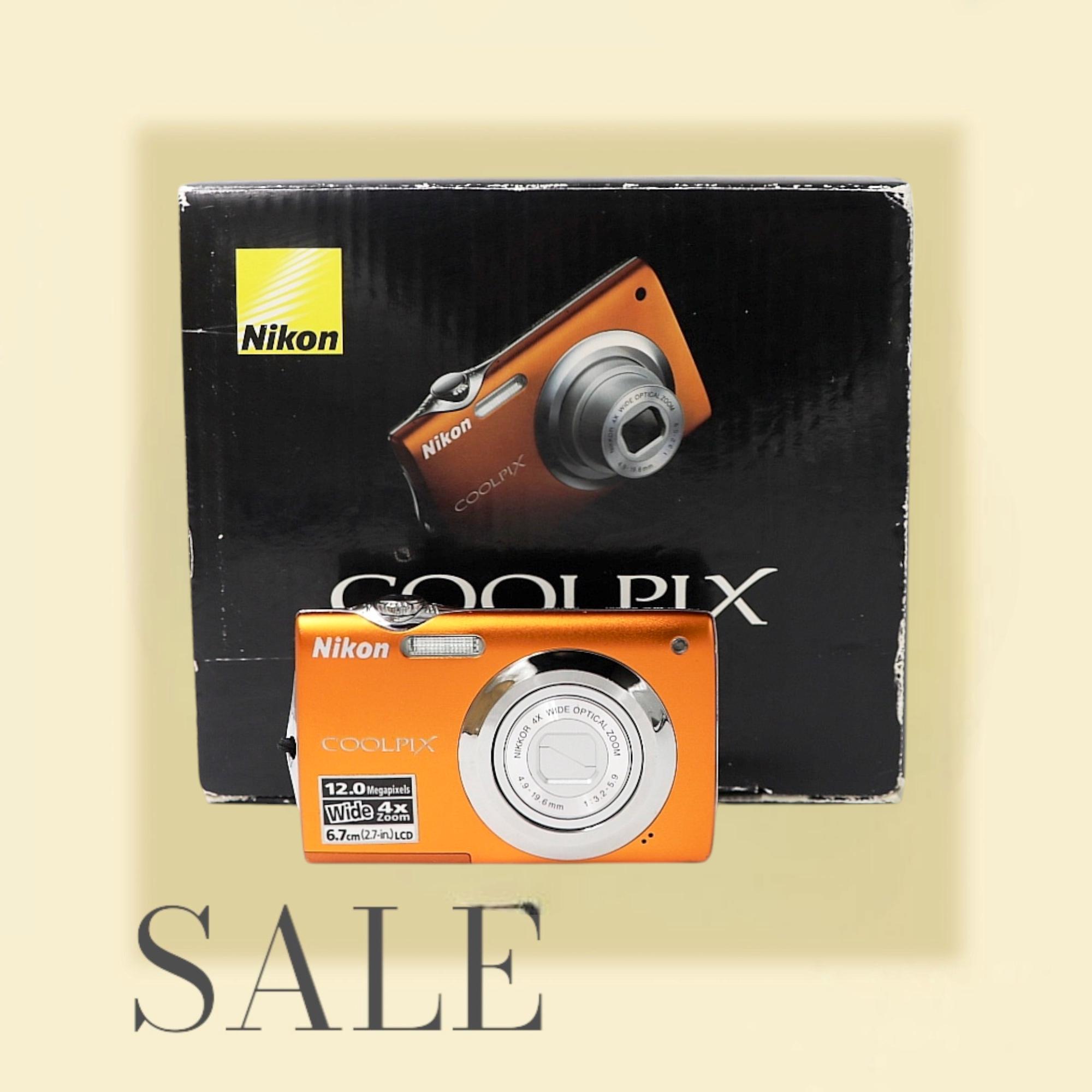 Nikon Coolpix S3000 Orange With Box - Vintage Digital Camera