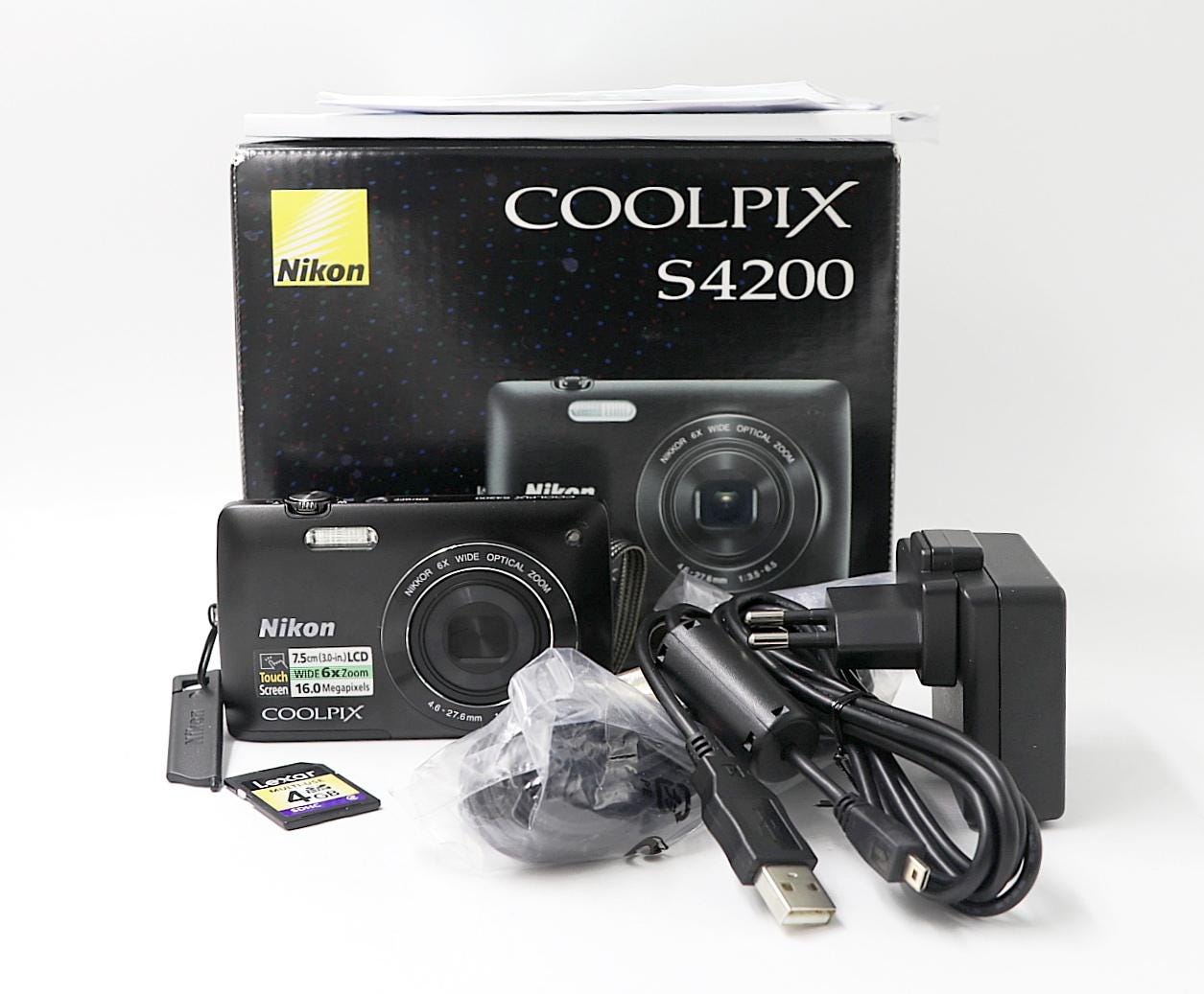 Excellent Condition! Black Nikon Coolpix S4200 With Touchscreen
