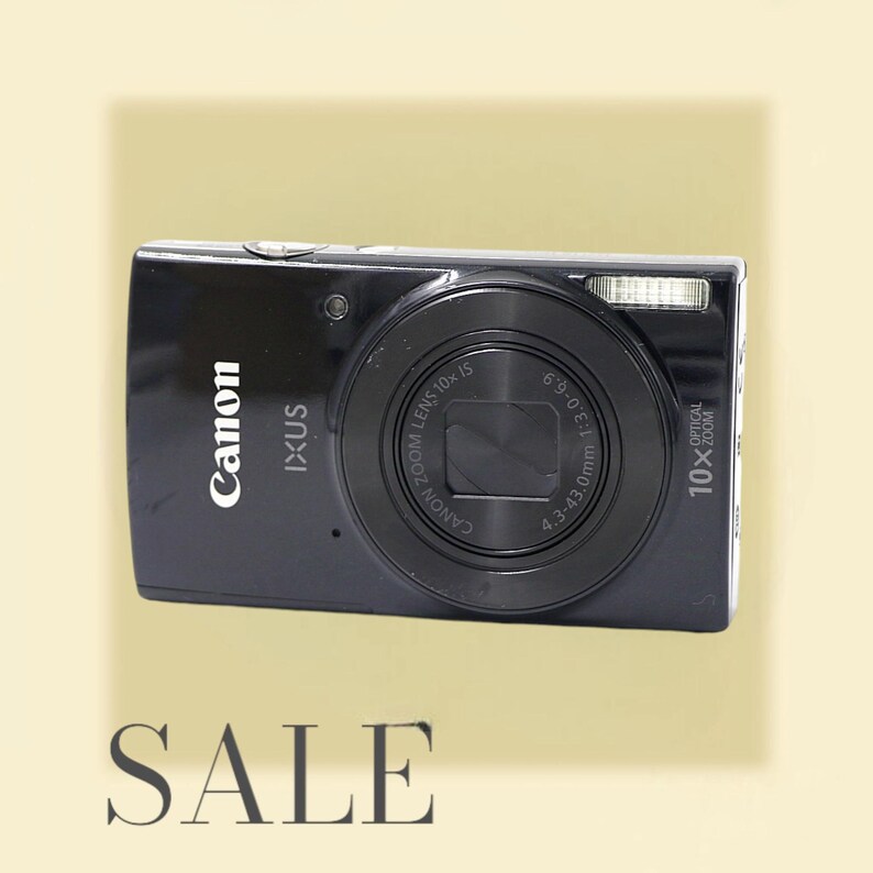 Canon Ixus 190 Glossy Black With Wifi Vintage Digital Camera. Point