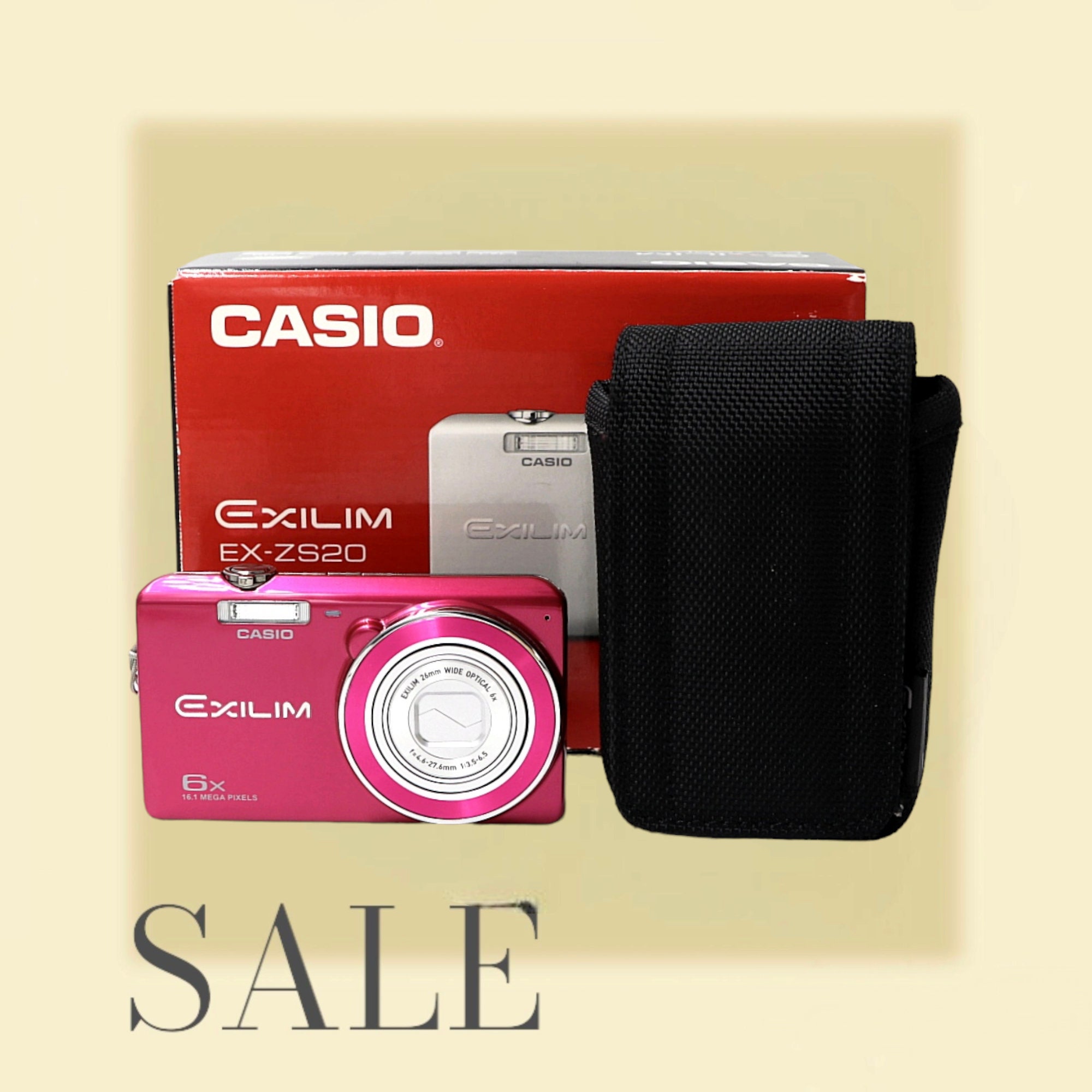 Casio Exilim EX-ZS20 Fuchsia Pink With Box - Vintage Digital Casio Exilim EX-ZS20 Fuchsia Pink With Box - Vintage Digital
