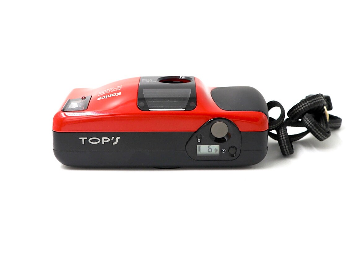 Konica Top's roja - Cámara de película vintage.Cámara Point and shoot.Testada, foto 4 di 5