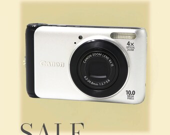 Canon PowerShot A3000 IS silver with box - Vintage digital camera. Point and Shoot Camera. Tested