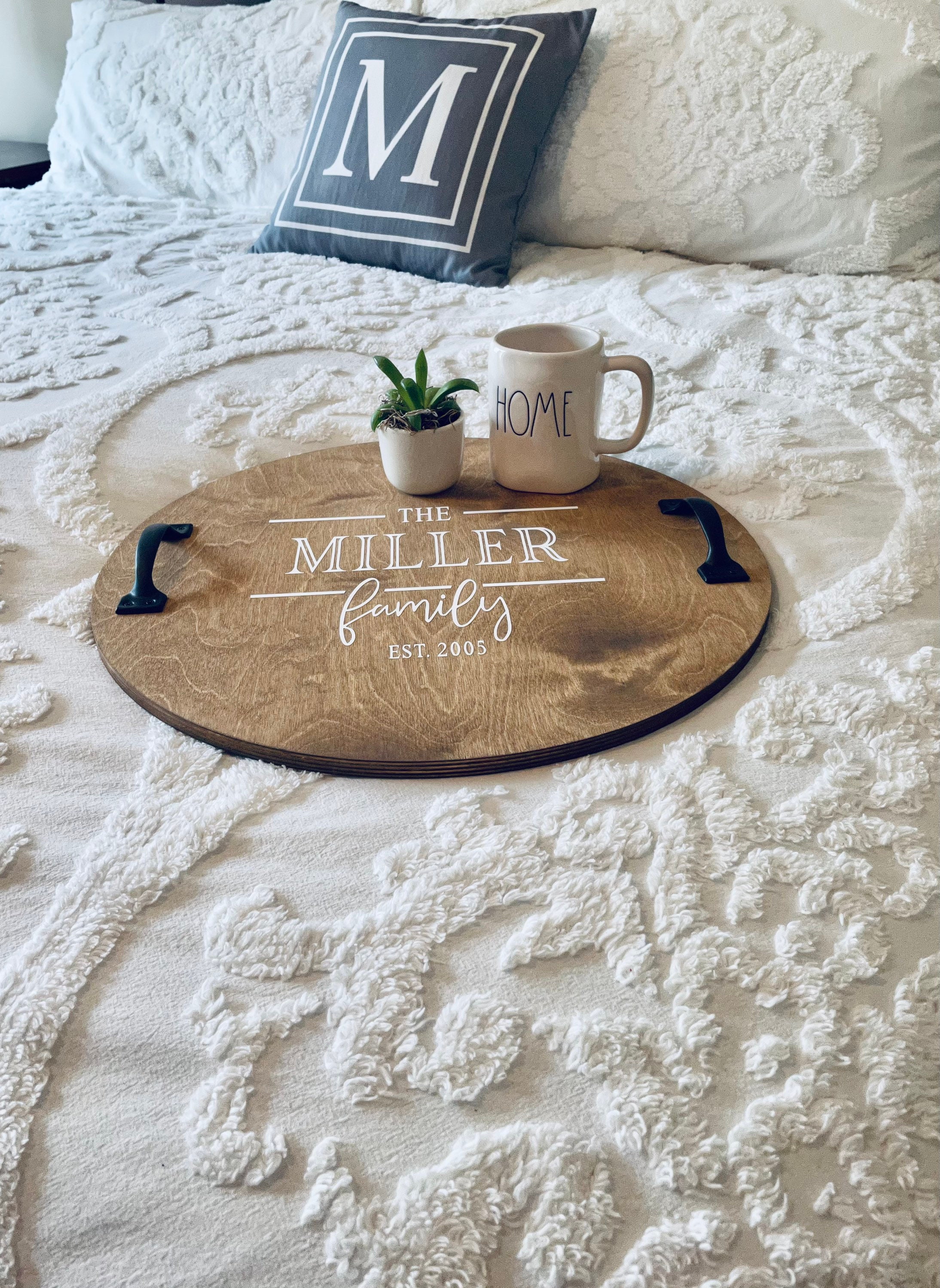 Personalized serving tray with handles 19.5 in 3 color Etsy
