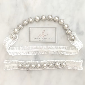 Dainty Wedding Garter Set - Wedding Garter Bridal Garter - Style #M0421