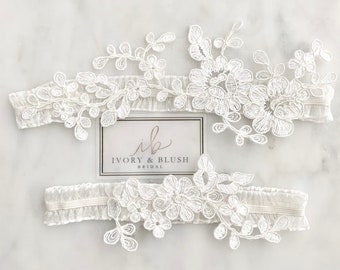 LIGHT IVORY Wedding Garter - Garter Wedding Garter Set Bridal Garter Set for Wedding Garters Ivory Garters for Wedding - Style #F0117