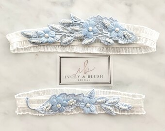 IVORY Wedding Garter - Wedding Garter Set Bridal Garter - Style #F1819