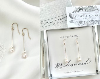 Bridesmaid gift, bridesmaid proposal, bridesmaid earrings, bridesmaid necklace, bridesmaid bracelet, bridesmaid jewelry set, pearl jewelry
