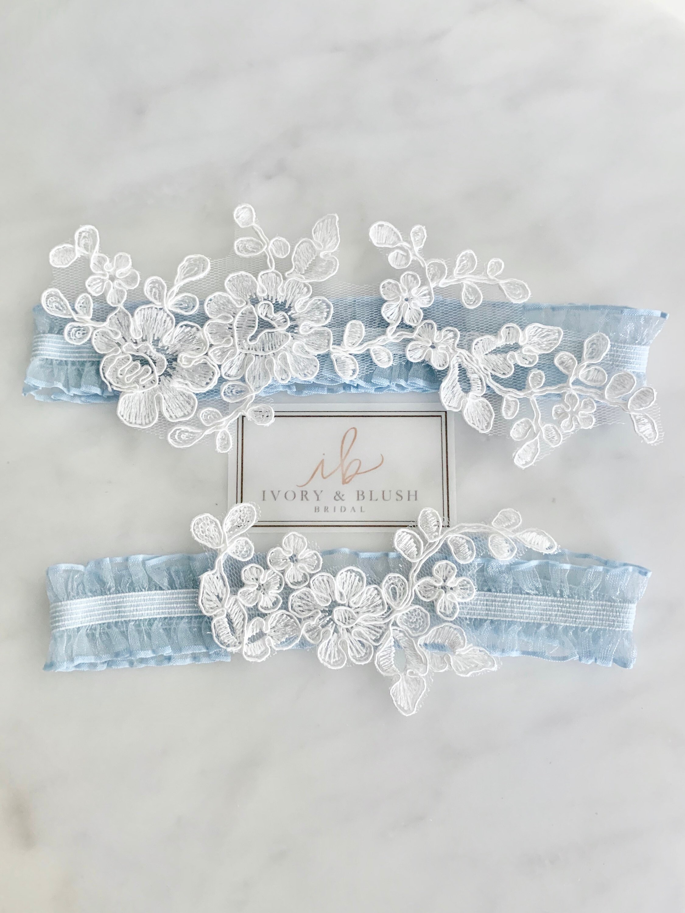 Lace Wedding Garter Set BLUE- Style #F0117