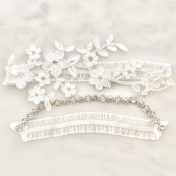 LIGHT IVORY Wedding Garter - Garter Wedding Garter Set Bridal Garter Set for Wedding Garters Ivory Garters for Wedding - Style #F0121