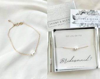 Bridesmaid gift, bridesmaid proposal, bridesmaid earrings, bridesmaid necklace, bridesmaid bracelet, bridesmaid jewelry set, pearl jewelry