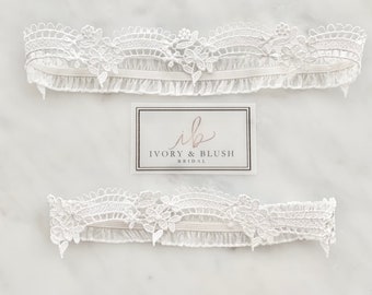 Spitzen-Strumpfband für die Braut, Brautparty-Geschenk, etwas Blaues für die Braut