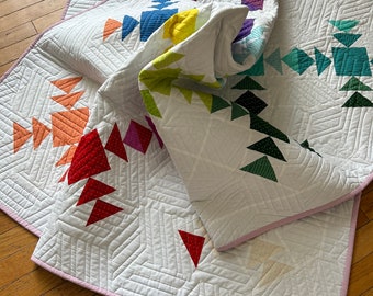 Bright coloured lap quilt