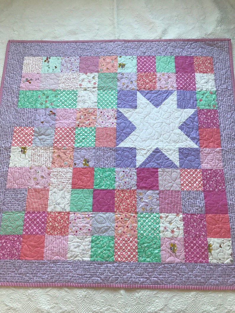 Handmade Girl Quilt Quilts for Sale Pink and Purple Star Etsy