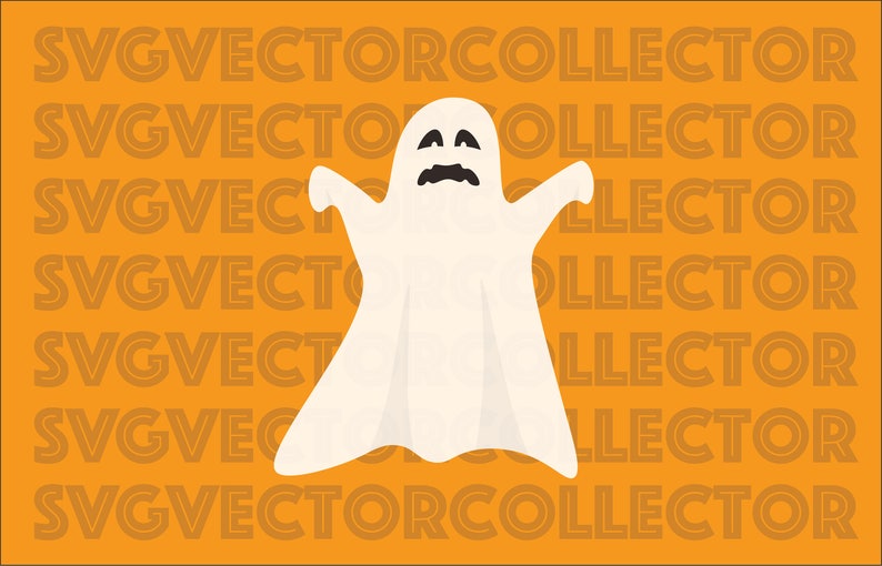 Spooky Ghost Halloween,SVG DXF EPS Png, Clip Art, Instant Digital Download image 1