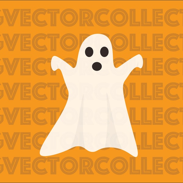 Scary Ghost Halloween,SVG DXF EPS Png, Clip Art, Instant Digital Download