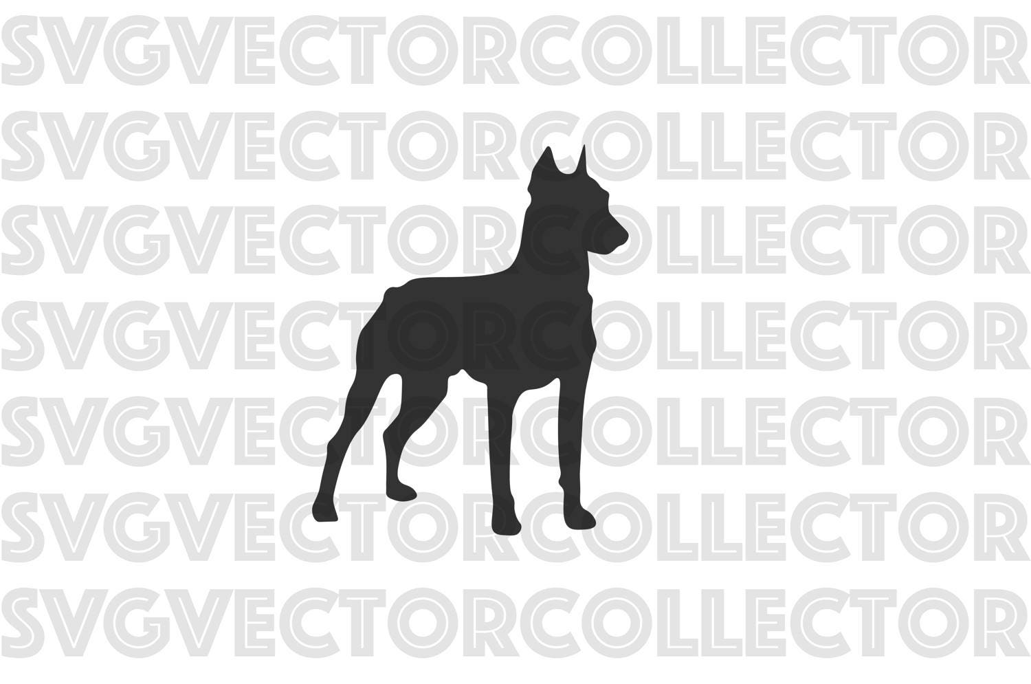 Doberman Pinscher Dog SVG EPS Png DFX Clip Art Instant | Etsy