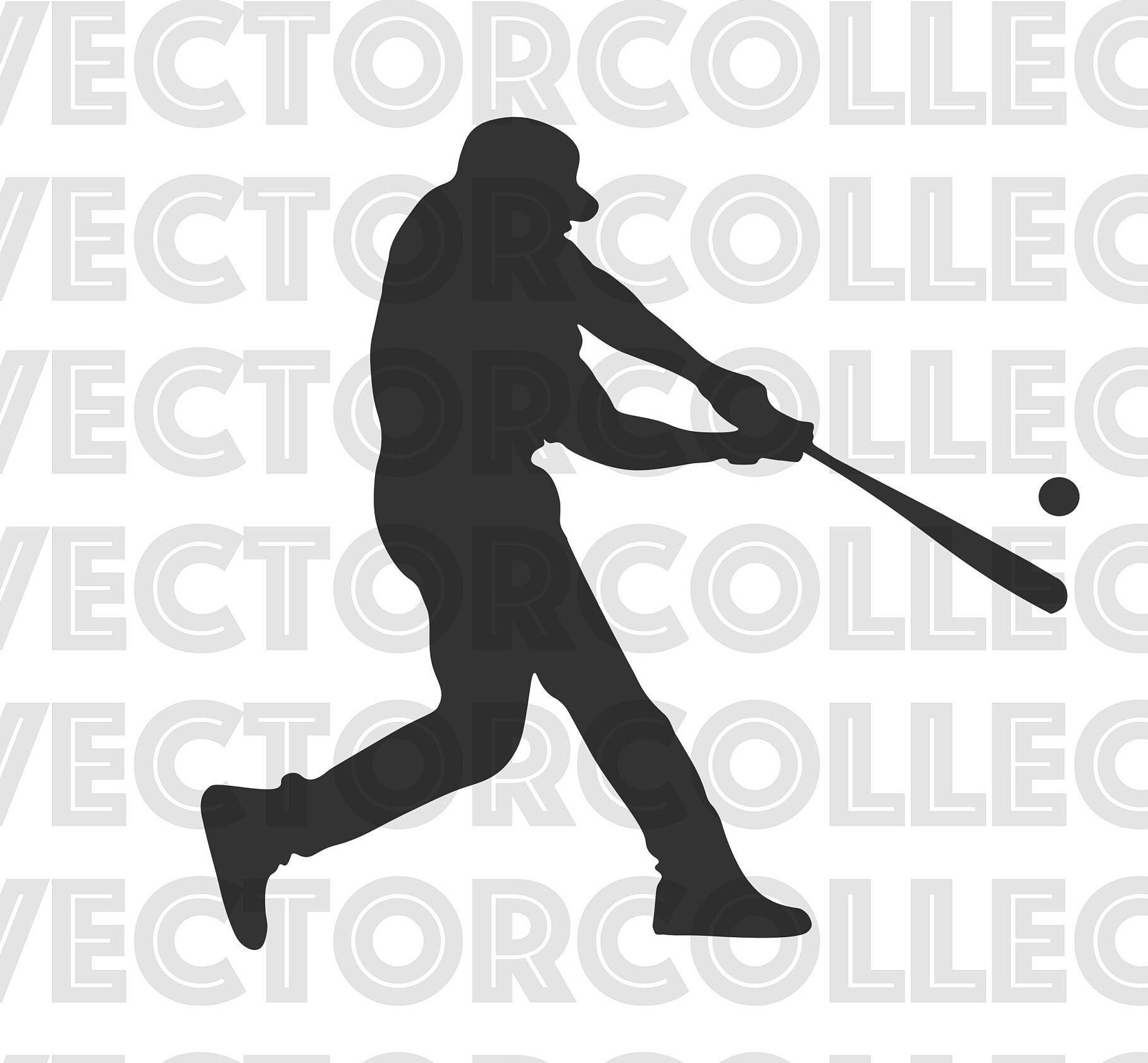 Baseball Batter SVG DXF EPS Png Clip Art Instant Digital | Etsy