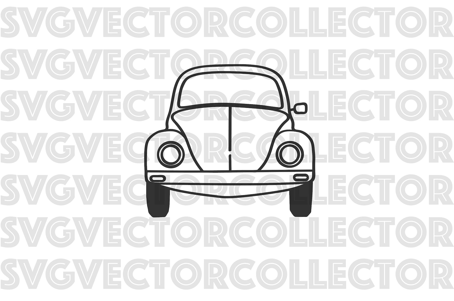 Volkswagen Beetle VW Bug Front Svg Dxf Eps Png Clip Art | Etsy