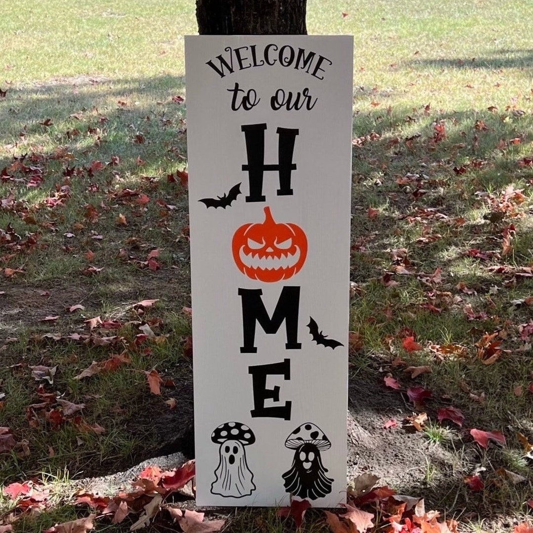 Halloween Entryway Porch Leaner Sign Spooky Season Decor Etsy