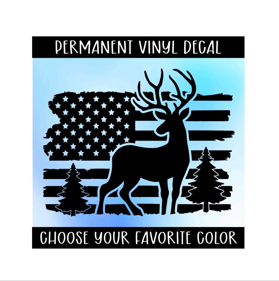 Buck and Flag Decal, RV Bumper Sticker, Decal Friend Gift, SUV Car ...