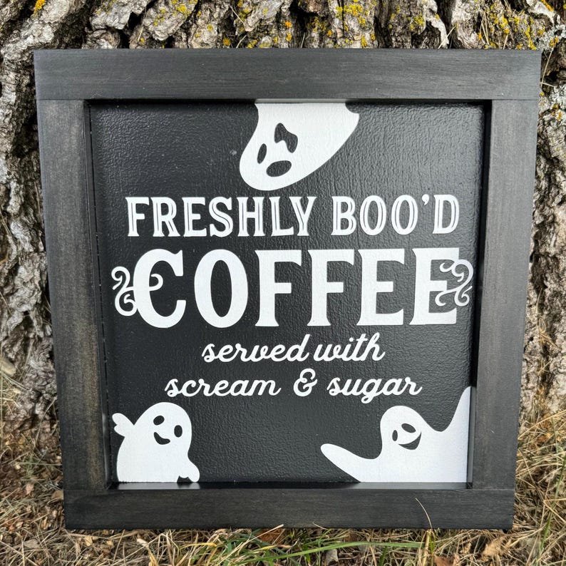 Freshly Boo'd Coffee Halloween Wood Sign, Spooky Gothic Decor - Etsy
