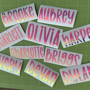 Personalized Vinyl Names Decals, Personalized Organization Labels, Vinyl Stickers, Water Bottles, Laptops, Phones, Kids Gear, Parties