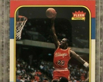 1986 Fleer Basketball & Sticker Set #8 Jordan #57 Rookie PSA 8 COLLECTION!