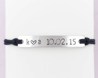 valentine gift, Personalize Date Bracelet. Wedding Date, Anniversary Bracelet, Custom Date Gift, Gift for Couple, Gift for Him, gift for her