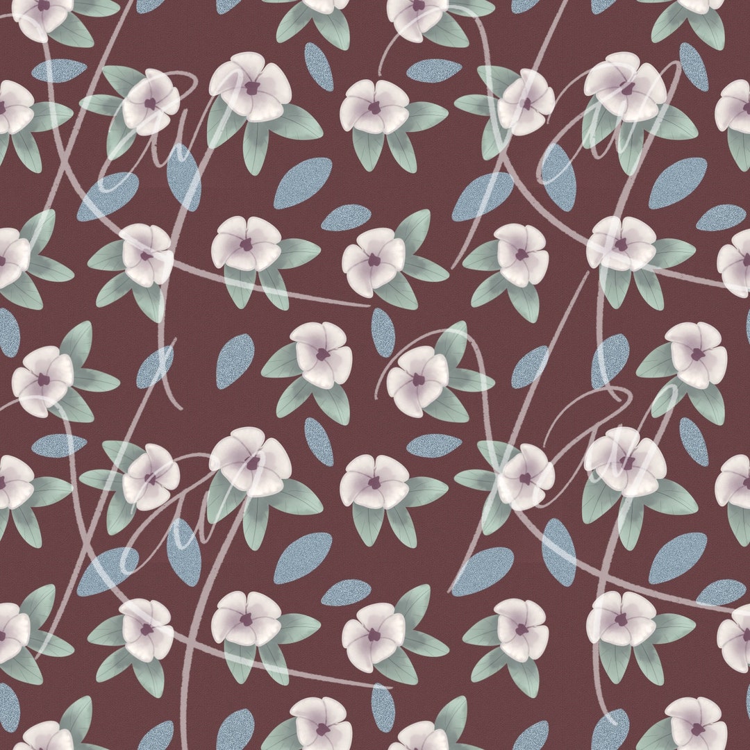 Dark Flowers Seamless Pattern Design - Etsy