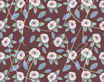 Dark flowers seamless pattern design