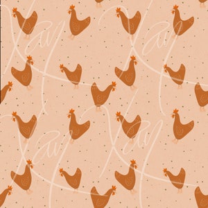 Chickens seamless pattern design