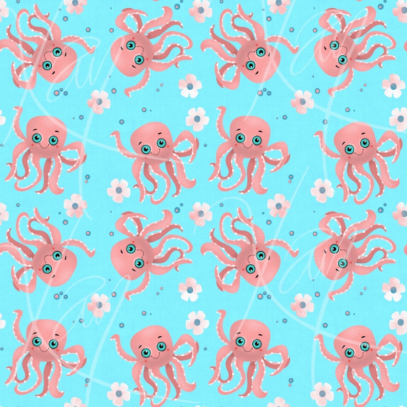 Octopus Seamless Pattern Design - Etsy
