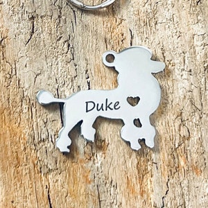 Duke, Custom Engraved Stainless Steel Poodle ID, Pet ID, Pet Tag, Dog Tag J224