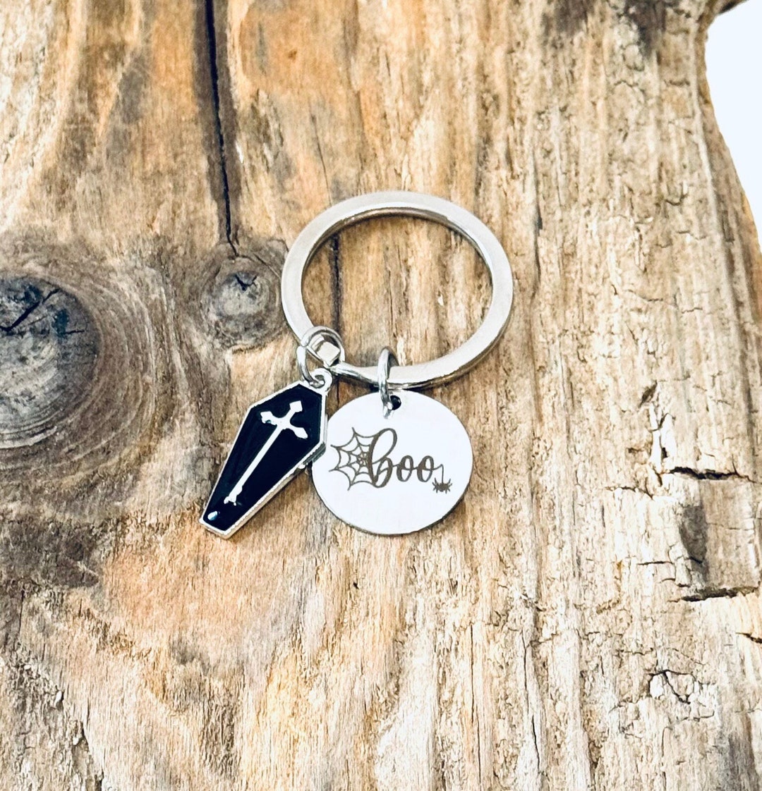 Boo Custom Boo, Custom Engraved Stainless Steel Round Charm, Silver Tone and Black ...