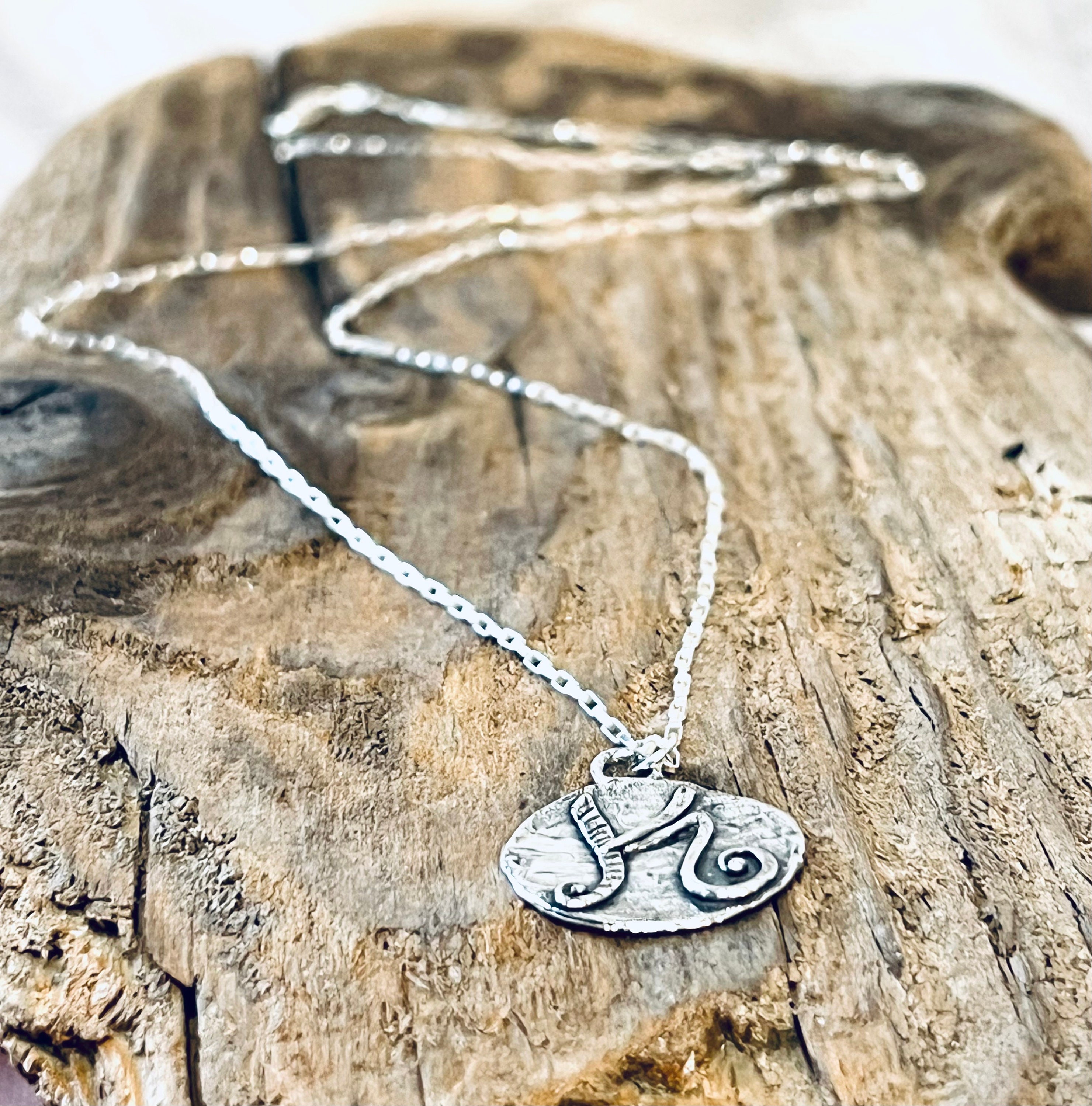 Sterling Silver Initial K Pendant, on a Sterling Silver Box