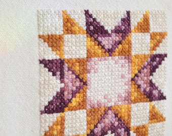 Patrón de punto de cruz cuadrado de colcha en PDF