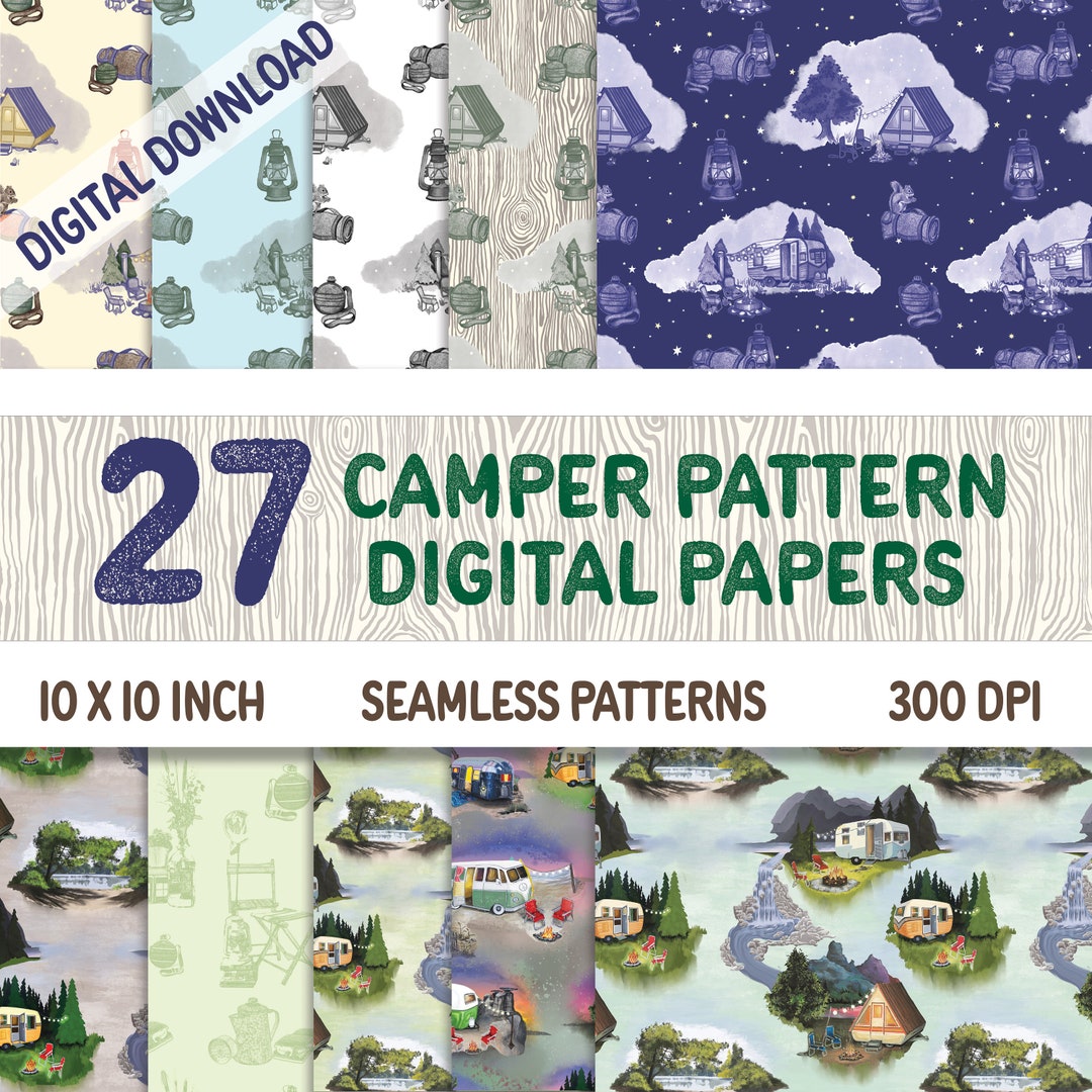 Camping Trailer Repeating Pattern Instant Download - Etsy