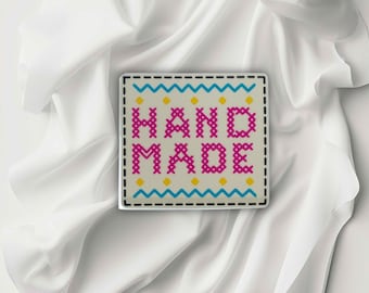 Hobby Sticker | Cross Stitch Style | Handmade Business Sticker | Sewing Stickers