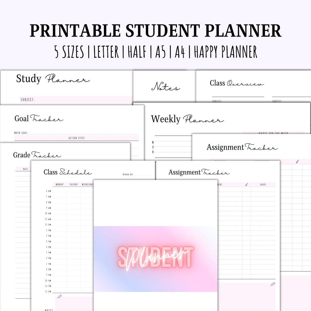 Printable Student Planner | College Planner | School Planner | A4 ...