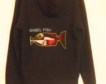 Babel Fish - Don't Panic black hoodie!