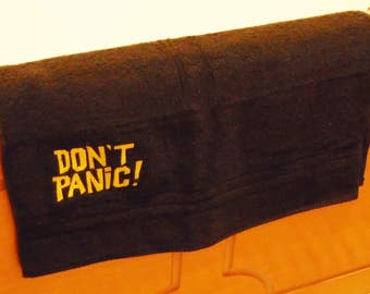 Don't Panic Embroidered Hand Towel
