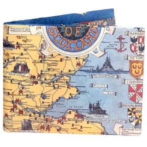 Scottish Map Slim Wallet - ultra schlanke, wunderschön gestaltete Origami-Brieftasche