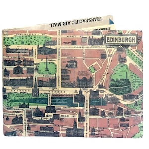 Cartera delgada con mapa de Edimburgo: una billetera origami ultradelgada con un diseño magnífico