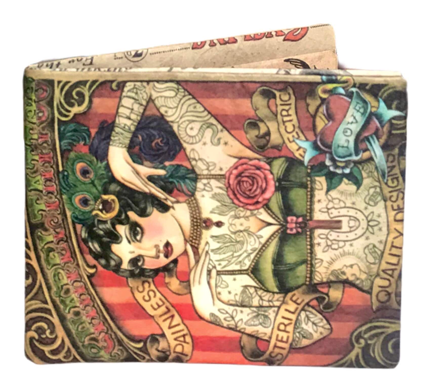 Tattoo Art Slim Wallet: Origami Microfiber Design - Etsy