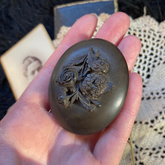 Antique Gutta Percha • Locket Gem
