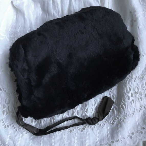 Antique Real Fur Black Women's Muff • Victorian/E… - image 2