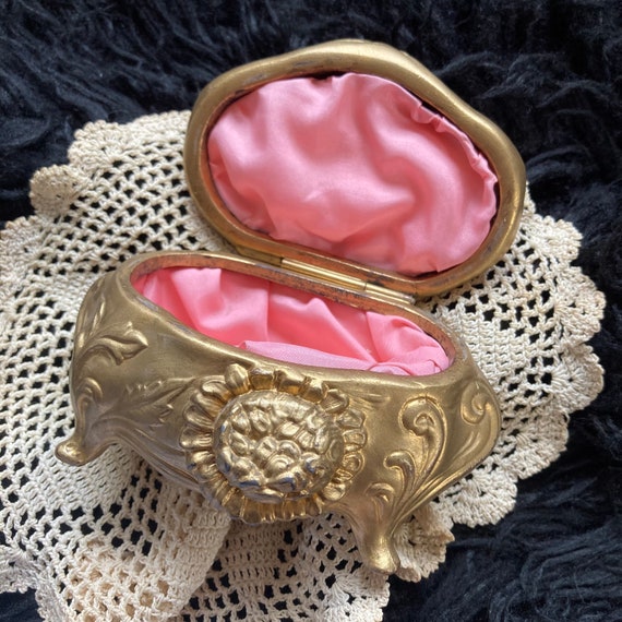 Antique Floral Casket Box • Pink Satin - image 2