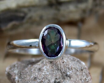 Natural Mystic Topaz Ring - 925 Sterling Silver Ring - Handmade Jewelry - Topaz Gemstone  - Statement Ring - Birthstone Ring - Promise Ring
