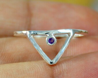 Natural Amethyst Ring, 925 Sterling Silver, Silver Amethyst Ring, Gift For Her, Handmade Jewelry, February Birthstone Ring, Silver Jewelry